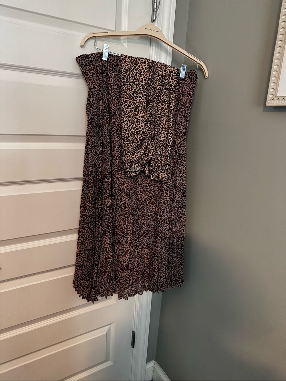 Leopard Print Pleated Midi Skirt - Brown/Black Farm Rio Set Top & Skirt